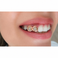 2 diş Altın Swarovski Taşlı Grillz Z310