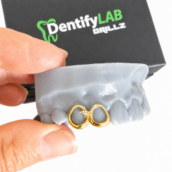 2 teeth Gold Star Grillz with Swarovski Z310