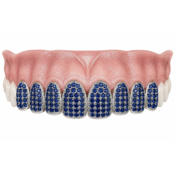 8 Teeth Iced Out Saphire Swarovski  Grillz Z316