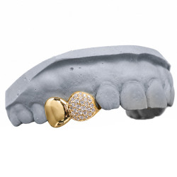 2 teeth Iced Double Cap Grillz Z343