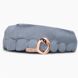 2 teeth Iced and Open Face Heart Grillz Z344