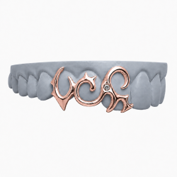 3 diş Swarovski Taşlı Çizgi Grillz Z352