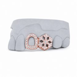 2 Teeth Iced Snowflake Swarovski Grillz Z369