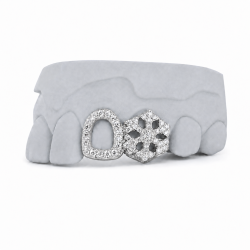 2 Teeth Iced Snowflake Swarovski Grillz Z369