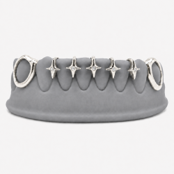 8 Diş Swaorovski Taşlı Yıldız Grillz Z370