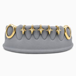 8 Diş Swaorovski Taşlı Yıldız Grillz Z370