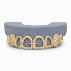 8 Diş Swarovski Taşlı Yıldızlı Grillz Z379