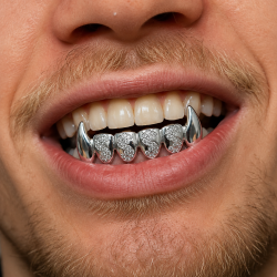 6 Teeth Swarovski Dollar Vampire Grillz Z382