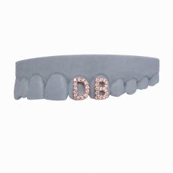 2 Teeth Swarovski Initial Grillz Z384