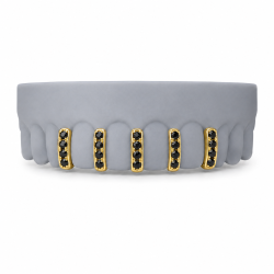 5 teeth Black Swarovski Bar Grillz Z386