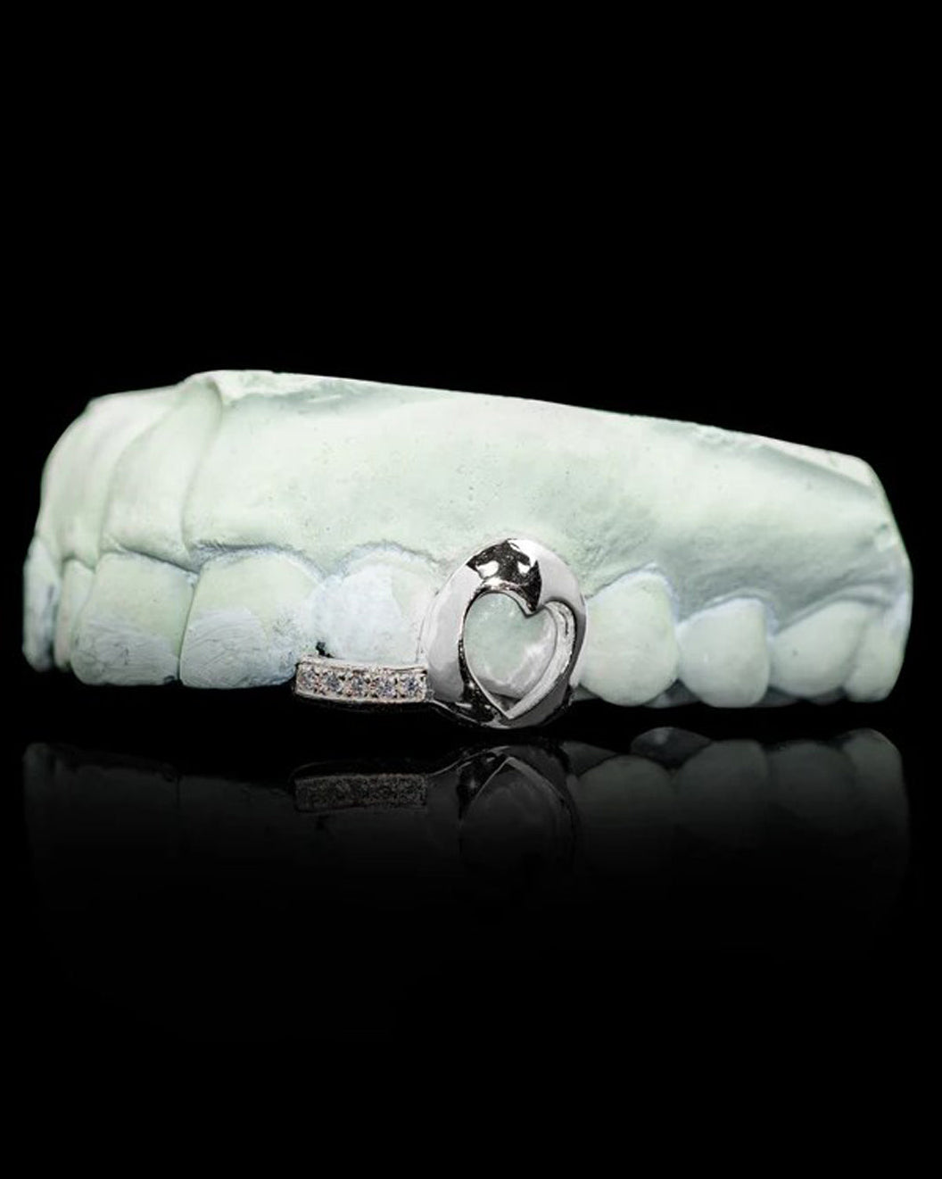 Custom Heart Design Grillz with Swarovski Gemstone