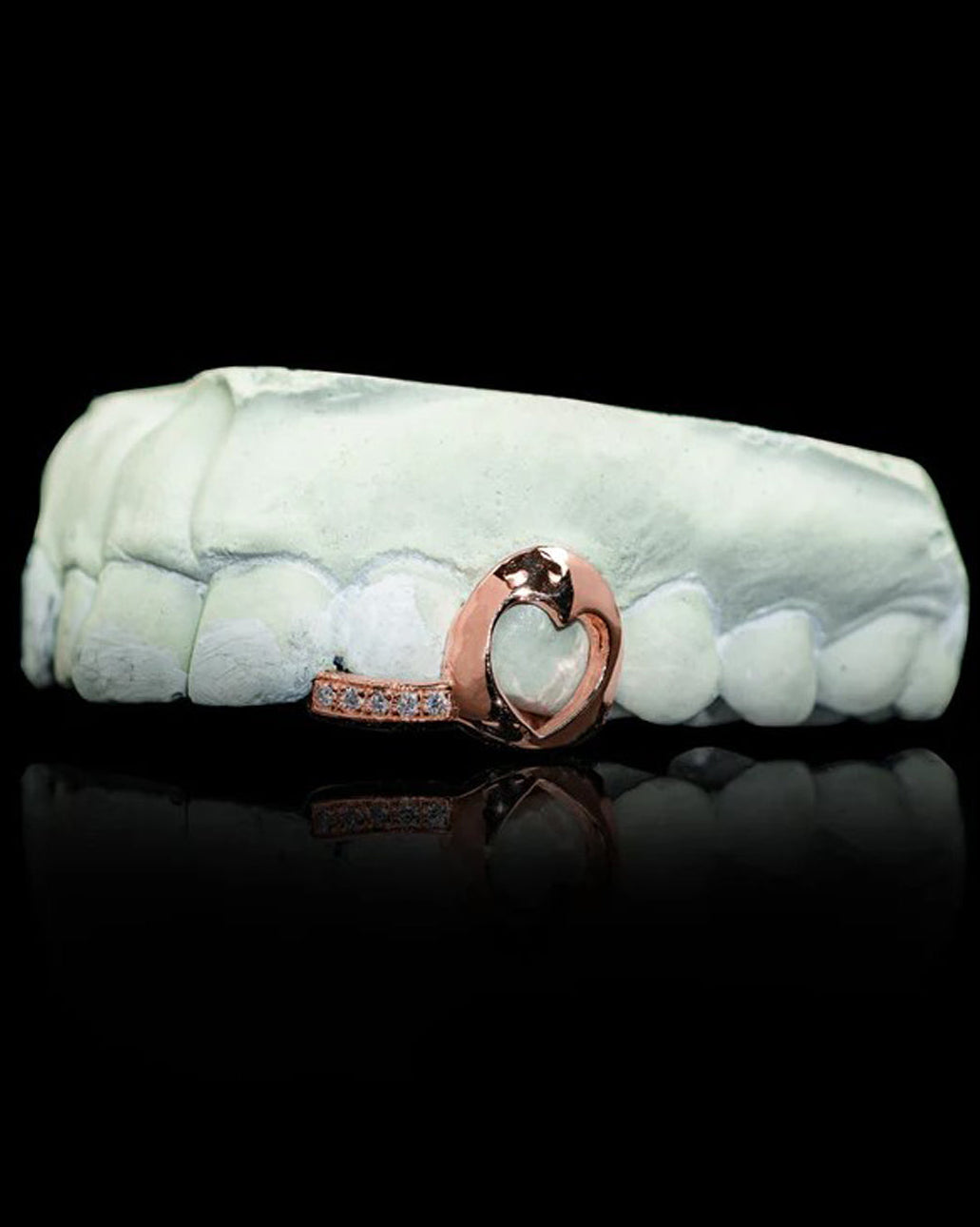 Custom Heart Design Grillz with Swarovski Gemstone