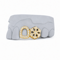 2 TEETH ICED SNOWFLAKE SWAROVSKI GRILLZ Z369