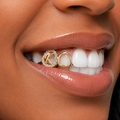 2 TEETH INITIAL AND SWAROVSKI GRILLZ Z348