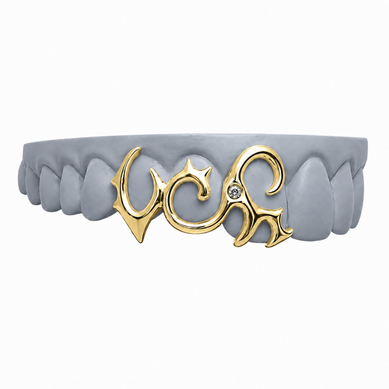3 TEETH FREE LINE WITH SWAROVSKI GRILLZ Z352