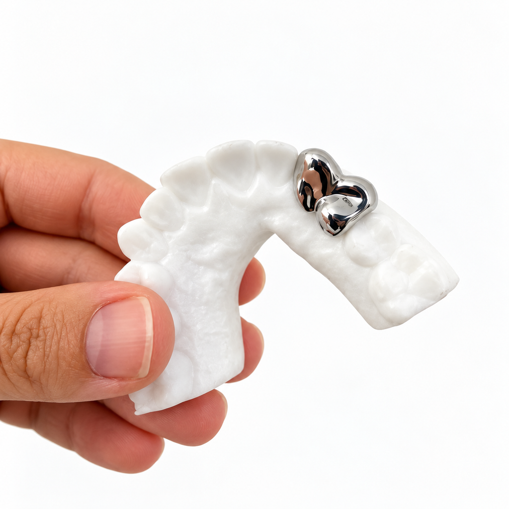 2 Teeth Heart Grillz F401