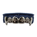 Top 6 Custom Grillz with 3D Skulls, Crosses & Diamond Fangs – White Gold VS+ Luxury Set