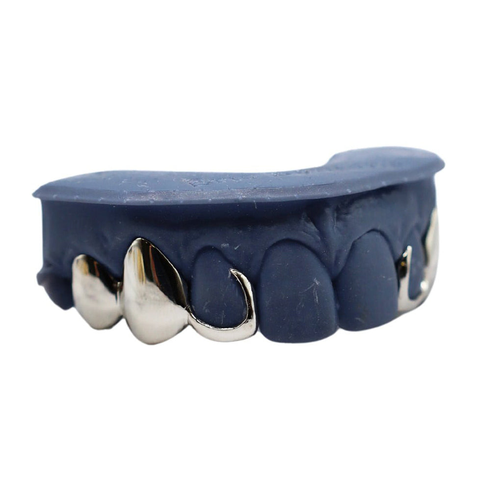 Top 6 Custom Hook Teeth Grillz – Solid Gold Unique Statement Set